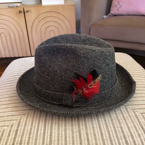 DOBBS Fifth Avenue Grey Tweed Fedora Hat - Picture 1 of 9